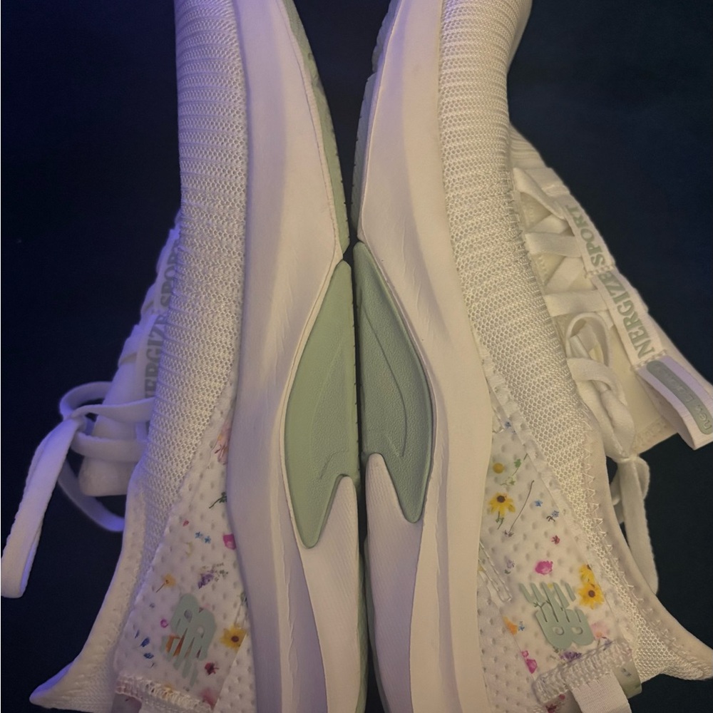 New Balance White and Floral Sneakers